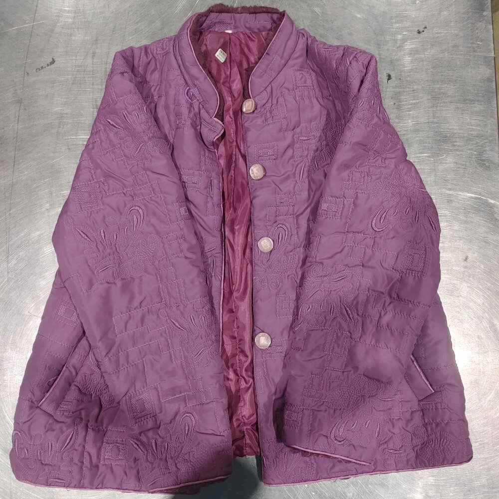 Silk Polyester Jacket XL Purple Good Condition